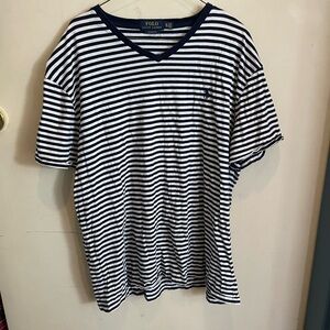 Polo by Ralph Lauren Navy Striped V neck Men's Shirt